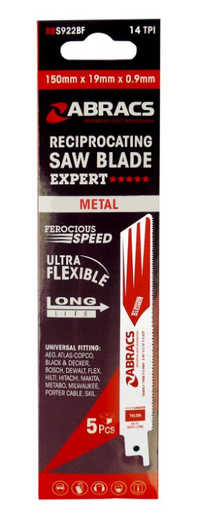 Abracs Metal Reciprocating Saw Blade 150mm x 19mm x 0.9mm