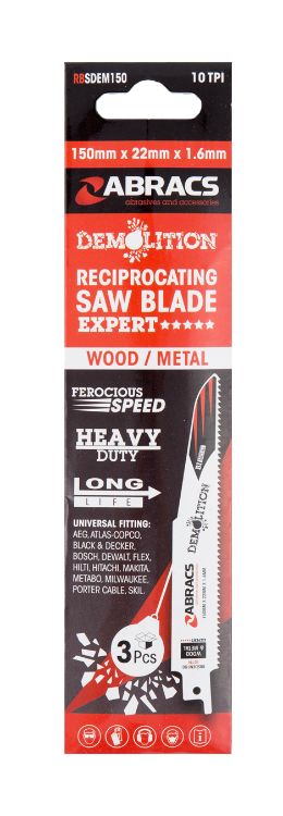 Abracs Demolition Reciprocating Saw Blade 150mm x 22mm x 1.6mm