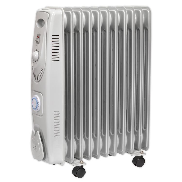 Sealey Oil Filled Radiator 2500W/230V 11-Element, Timer