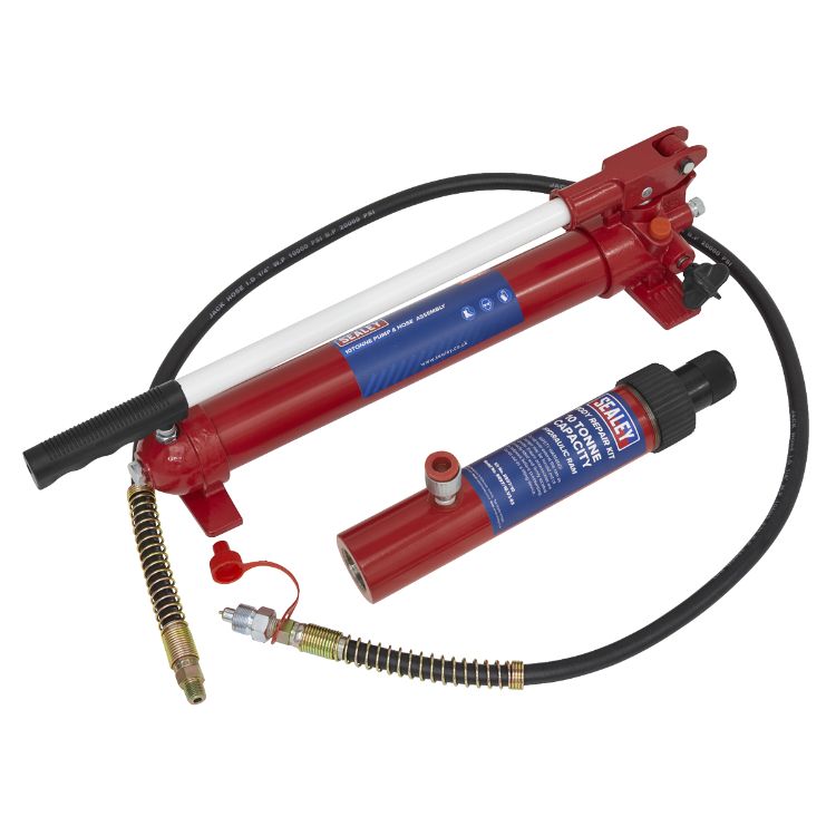 Sealey Snap Push Ram, Pump & Hose Assembly - 10 Tonne