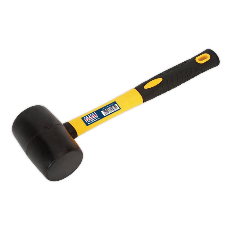 Sealey Black Rubber Mallet 1lb - Fibreglass Shaft (Premier)