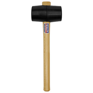 Sealey Black Rubber Mallet 1.75lb - Wooden Shaft (Premier)