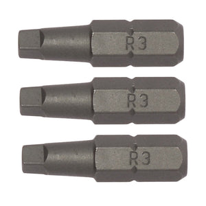 Teng Bit Square ROB3 25mm Long 1/4" Hex Drive 3pcs