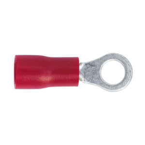 Sealey Easy-Entry Ring Terminal 4.3mm (4BA) Red - Pack of 100