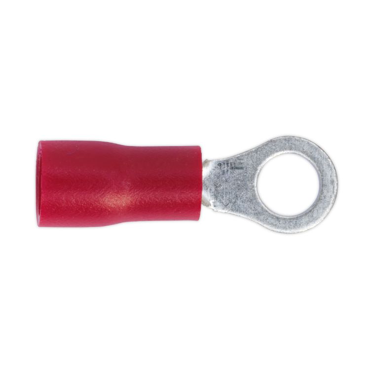 Sealey Easy-Entry Ring Terminal 4.3mm (4BA) Red - Pack of 100