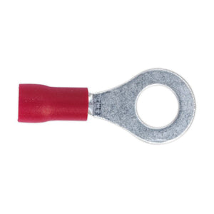 Sealey Easy-Entry Ring Terminal 6.4mm (1/4") Red - Pack of 100