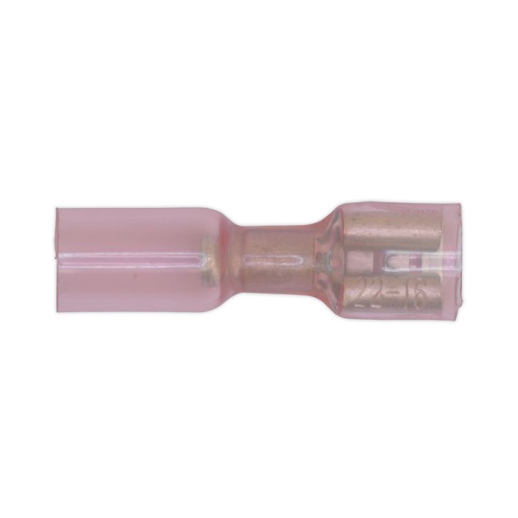 Sealey Heat Shrink Push-On Terminal 6.4mm Female Red - Pack of 25