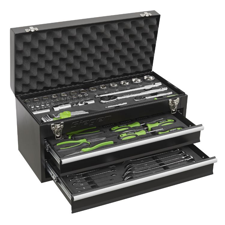 Sealey Portable Tool Chest 2 Drawer 90pc Tool Kit (Siegen)