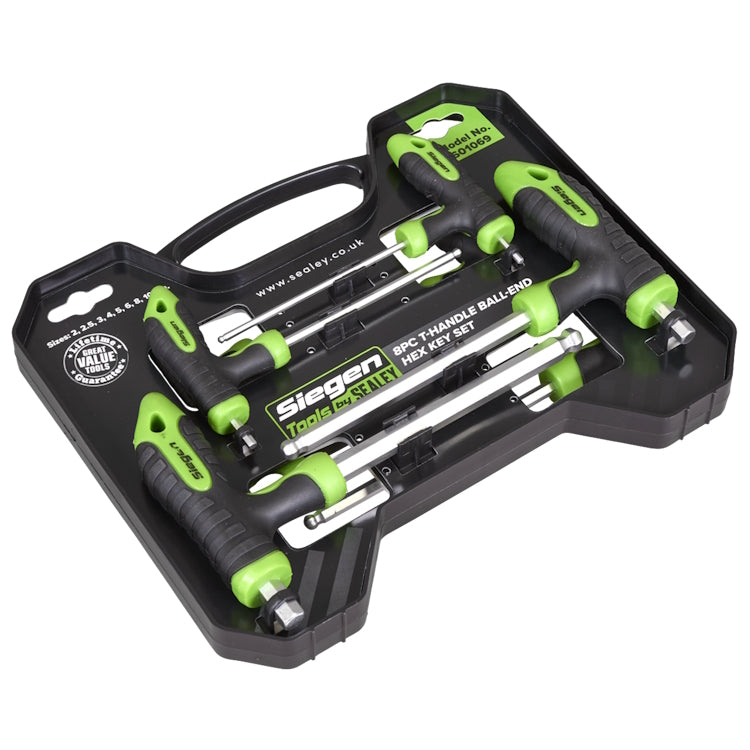Sealey T-Handle Ball-End Hex Key Set 8pc (Siegen)