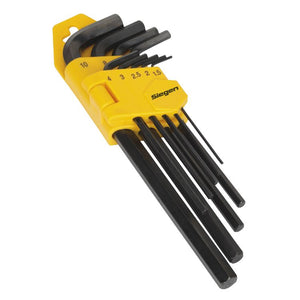Sealey Hex Key Set 9pc Long - Metric (Siegen)