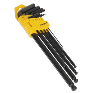 Sealey Ball-End Hex Key Set 9pc Extra-Long - Metric (Siegen)