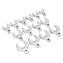 Load image into Gallery viewer, Sealey Crow&#39;s Foot Open End Spanner Set 14pc 1/2&quot; Drive - Metric (Siegen)

