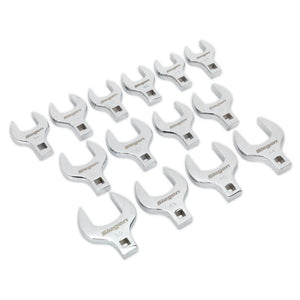 Sealey Crow's Foot Open End Spanner Set 14pc 1/2" Drive - Metric (Siegen)