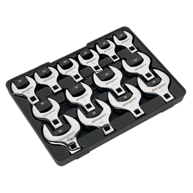 Sealey Crow's Foot Open End Spanner Set 14pc 1/2