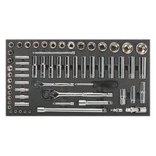 Load image into Gallery viewer, Sealey Tool Tray, Socket Set 62pc 1/4&quot; &amp; 1/2&quot; Drive Metric (Siegen)
