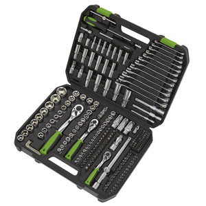 Sealey Socket Set 219pc 1/4", 3/8" & 1/2" Sq Drive WallDrive Metric (Siegen)
