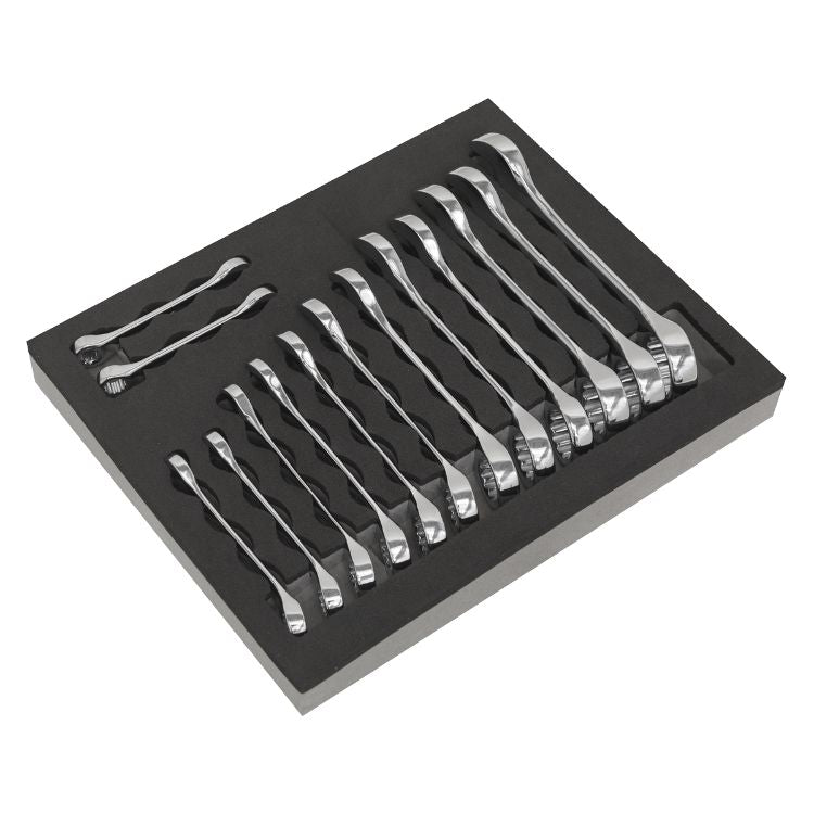 Sealey Combination Spanner Set 14pc Stubby - (Siegen)