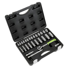 Load image into Gallery viewer, Sealey Socket Set 28pc 3/8&quot; Drive 6pt WallDrive Metric (Siegen)
