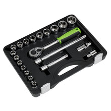 Load image into Gallery viewer, Sealey Socket Set 21pc 1/2&quot; Drive Metric (Siegen)

