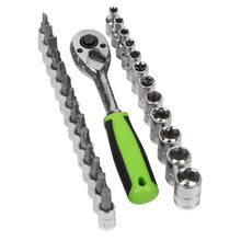Load image into Gallery viewer, Sealey Socket &amp; Socket Bit Set 27pc 1/4&quot; Drive WallDrive Metric (Siegen)
