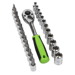 Sealey Socket & Socket Bit Set 27pc 1/4" Drive WallDrive Metric (Siegen)