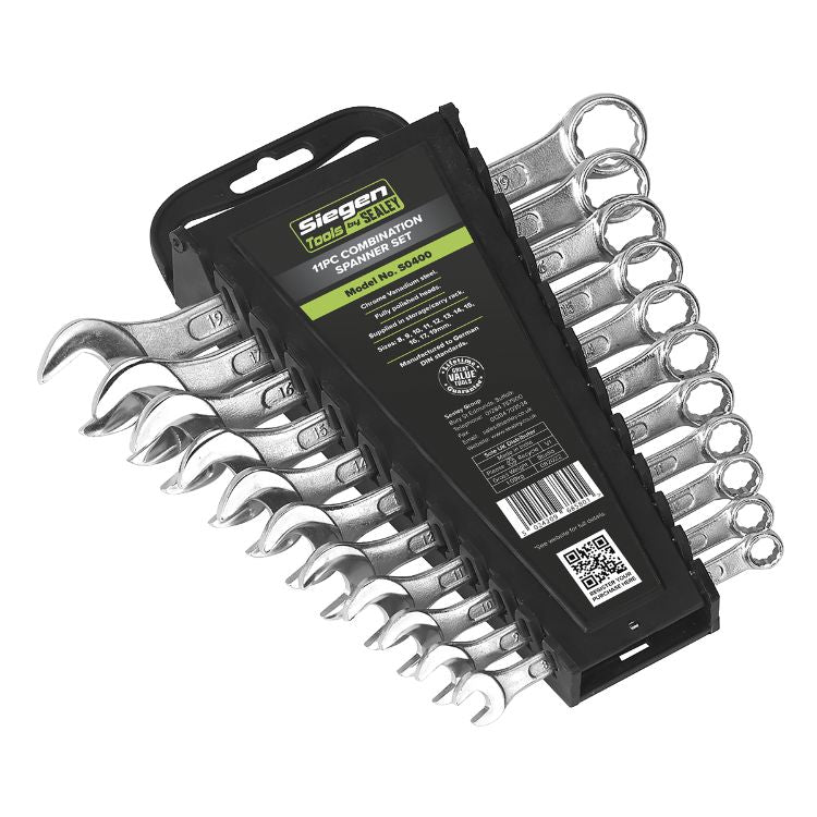 Sealey Combination Spanner Set 11pc in Storage Rack - Metric (Siegen)