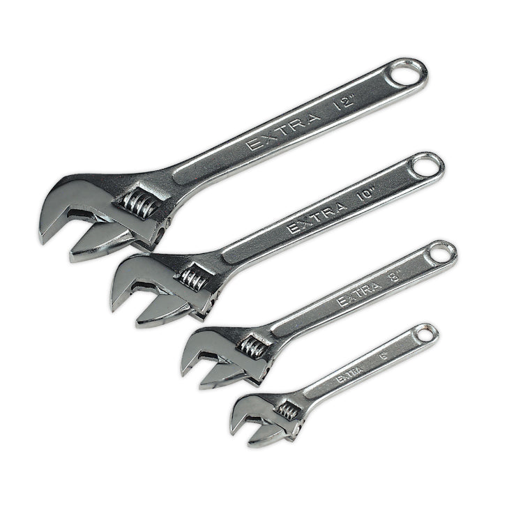 Sealey Adjustable Wrench Set 4pc 150, 200, 250 & 300mm (Siegen)