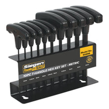 Load image into Gallery viewer, Sealey Hex Key Set 10pc T-Handle - Metric (Siegen)
