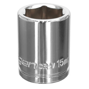 Sealey WallDrive Socket 15mm 3/8" Drive - (Siegen) - 6pt