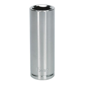 Sealey WallDrive Socket 15mm 3/8" Drive - Deep (Siegen) - 6pt