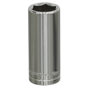 Sealey WallDrive Socket 18mm 3/8" Drive - Deep (Siegen) - 6pt