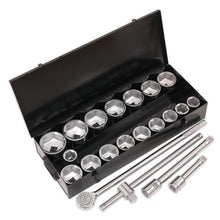 Load image into Gallery viewer, Sealey Socket Set 21pc 1&quot; Drive 6pt WallDrive Metric (Siegen)

