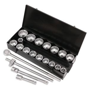 Sealey Socket Set 21pc 1" Drive 6pt WallDrive Metric (Siegen)