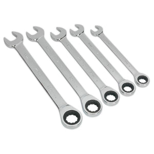 Sealey Combination Ratchet Spanner Set 5pc Metric (Siegen)