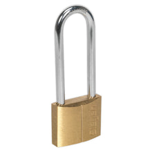 Load image into Gallery viewer, Sealey Brass Body Padlock 40mm - Brass Cylinder, Long Shackle
