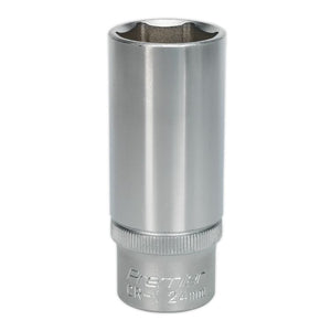 Sealey WallDrive Socket 24mm 1/2" Drive - Deep (Premier) - 6pt