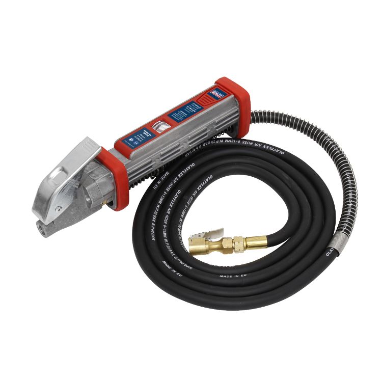 Sealey Tyre Inflator, 2.7M Hose, Clip-On Connector
