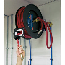 Load image into Gallery viewer, Sealey Retractable Air Hose Metal Reel 10mm ID x 15M - Rubber Hose
