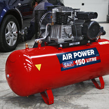 Load image into Gallery viewer, Sealey Air Compressor 150L Belt Drive 3hp, Cast Cylinders (SAC1153B)
