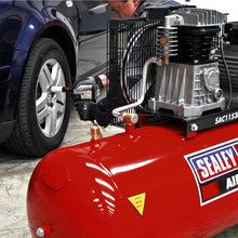 Load image into Gallery viewer, Sealey Air Compressor 150L Belt Drive 3hp, Cast Cylinders (SAC1153B)
