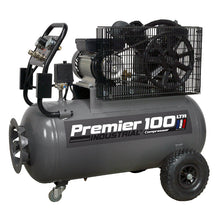 Load image into Gallery viewer, Sealey Air Compressor 100L Belt Drive 3hp, Front Control Panel
