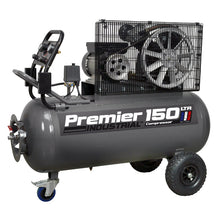 Load image into Gallery viewer, Sealey Air Compressor 150L Belt Drive 3hp, Front Control Panel
