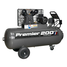 Load image into Gallery viewer, Sealey Air Compressor 200L Belt Drive 3hp, Front Control Panel 415V 3ph
