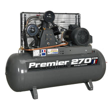 Load image into Gallery viewer, Sealey Air Compressor 270L Belt Drive 7.5hp 3ph

