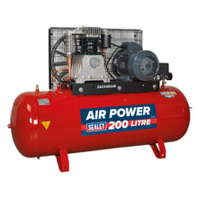 Load image into Gallery viewer, Sealey Air Compressor 200L Belt Drive 5.5hp 3ph 2-Stage, Cast Cylinders
