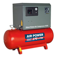 Load image into Gallery viewer, Sealey Compressor 270L Belt Drive 7.5hp 3ph 2-Stage, Cast Cylinders Low Noise
