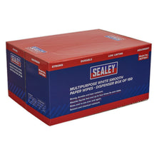 Load image into Gallery viewer, Sealey Multipurpose Paper Wipes in Dispenser Box - Smooth White 73gsm 150 Sheets

