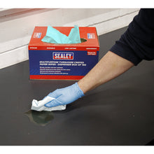 Load image into Gallery viewer, Sealey Multipurpose Paper Wipes in Dispenser Box - Creped Turquoise 69gsm 160 Sheets
