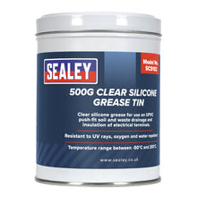 Load image into Gallery viewer, Sealey Silicone Clear Grease 500g Tin
