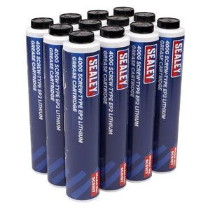 Sealey Screw-Type EP2 Lithium Grease Cartridge 400g - Pack of 12